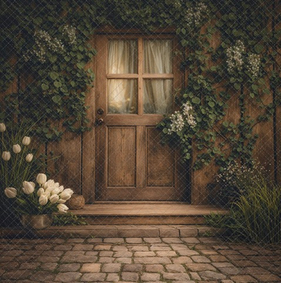 Дверь - зелень - фон неопреновый