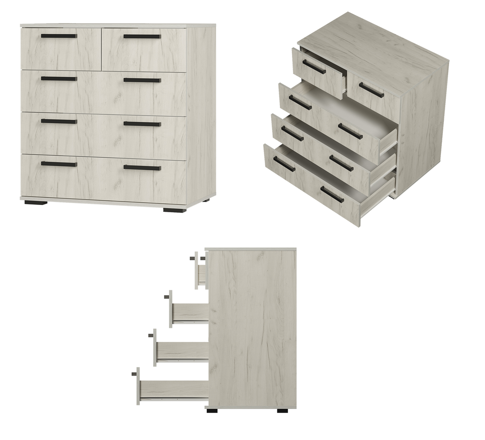 Комод Стандарт 5 дуб крафт белый