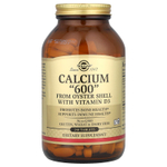 Solgar, кальций «600», из устричных раковин, с витамином D3, 240 таблеток