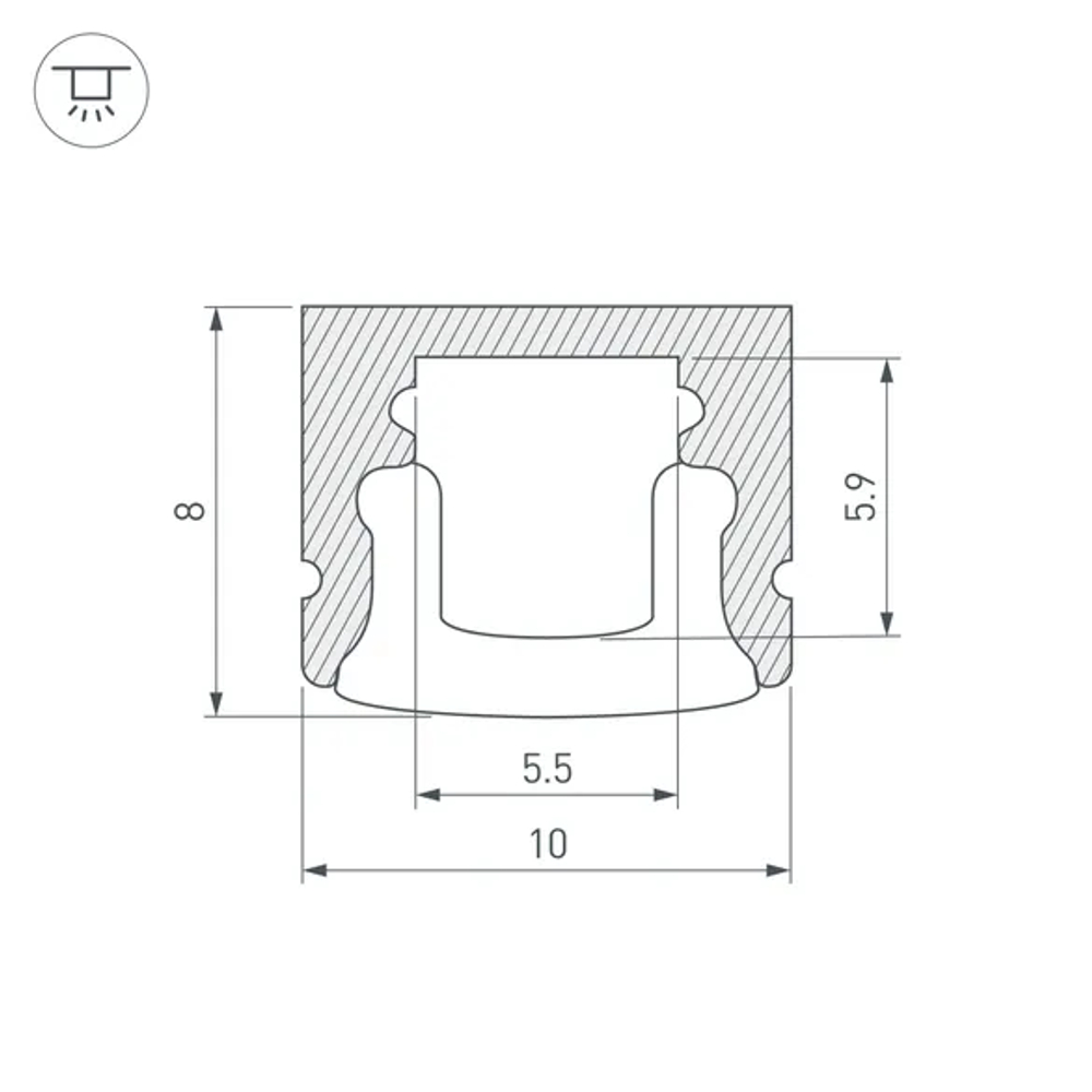 Профиль ARH-MINI5-2000 ANOD (Arlight, Алюминий) 018827
