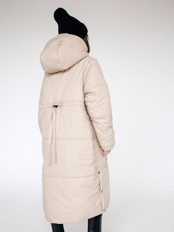 Пуховик зимний женский бежевый - фото 11