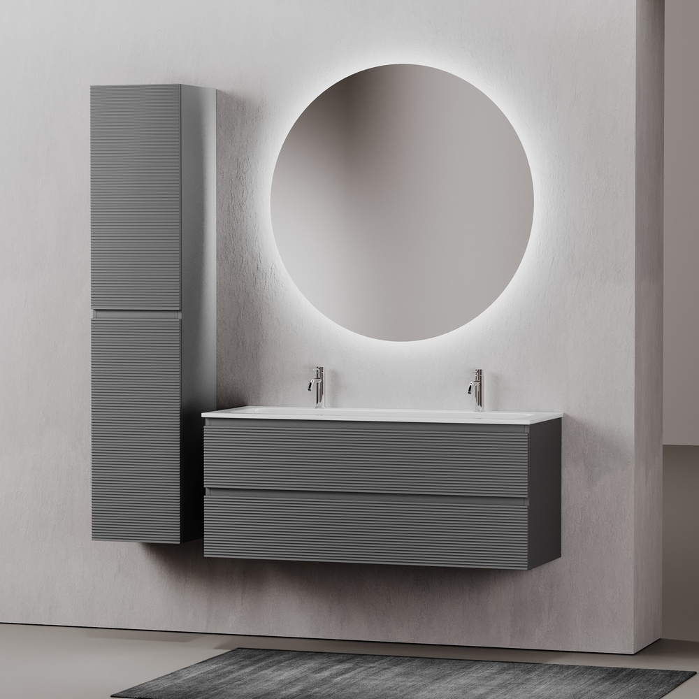 Тумба подвесная под раковину Sancos Folk, Grey soft 1195х445х500