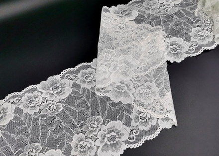 Эластичное кружево, 21 см, молоко (Арт: EK-2304), м
