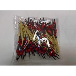 Пика шпажка бамбук "Жемчуг" 7 см красная 100 шт P.L.