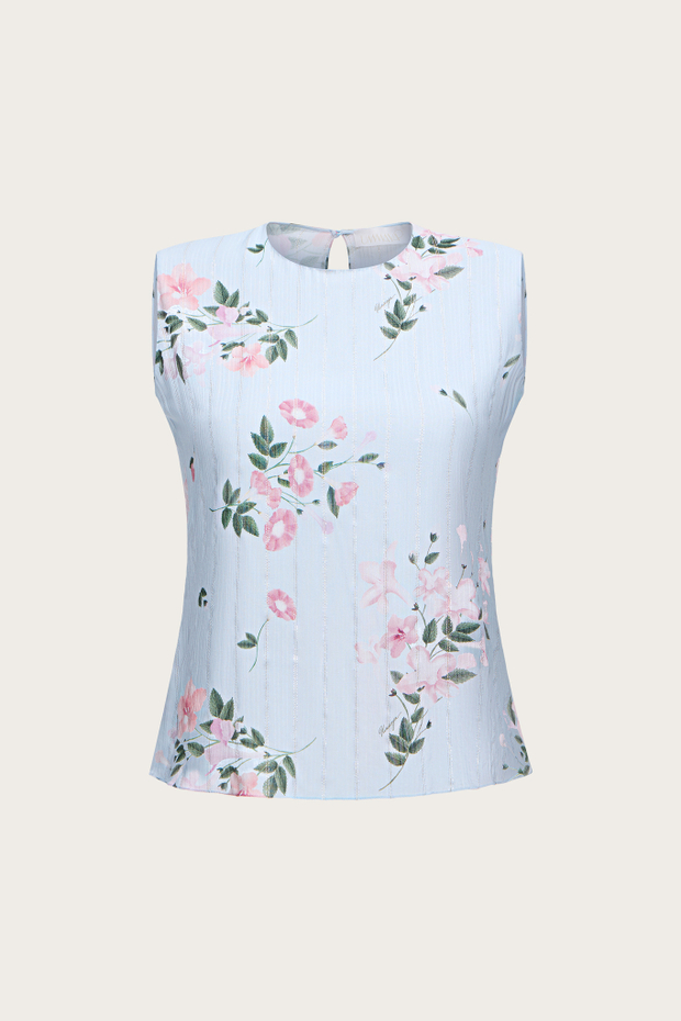 ТОП ИЗ ГОЛУБОЙ ВИСКОЗЫ С ЛЮРЕКСНОЙ НИТЬЮ