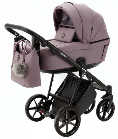 Детская коляска Adamex Belissa Deluxe 3 в 1 B-SA14 (СИРЕНЬ КОЖА)
