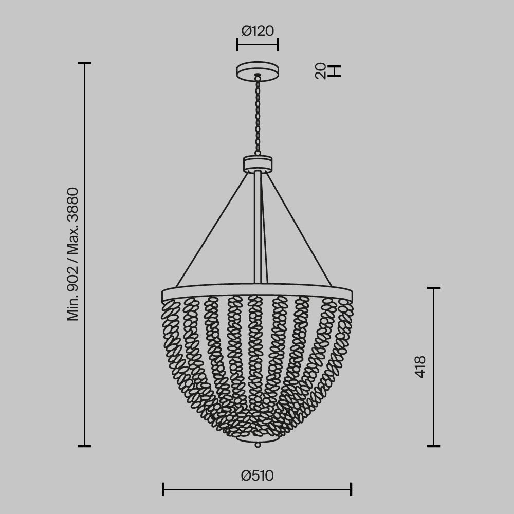 Светильник подвесной Maytoni   MOD440PL-06BS