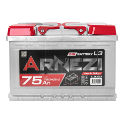 Аккумулятор ARNEZI DIN SMF 75 А/ч прямой L+ 278x175x190 L3 EN 720 А