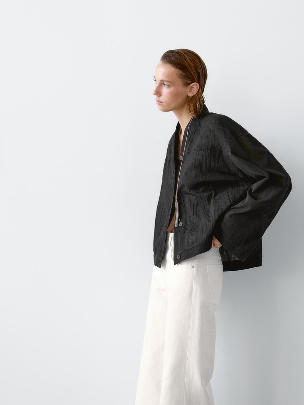 Massimo Dutti Рубашка из 100% хлопка, черный