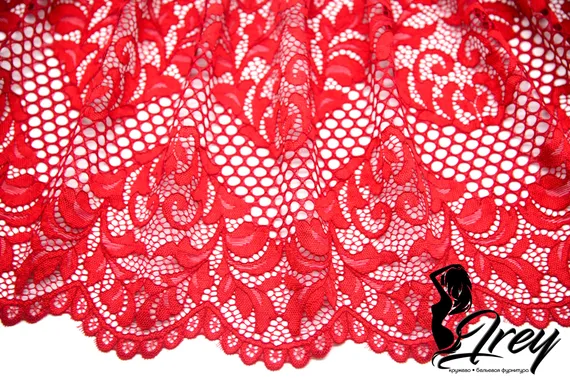 03-117 Кружево эластичное, 22 см, красный 100