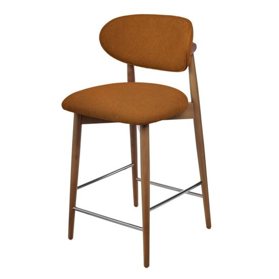 Стул полубарный Lucas 3 терракотовый букле, ножки цвета орех