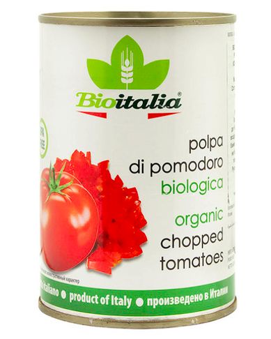 Томаты Bioitalia Очищенные Резаные в Томатном Соке 400 г