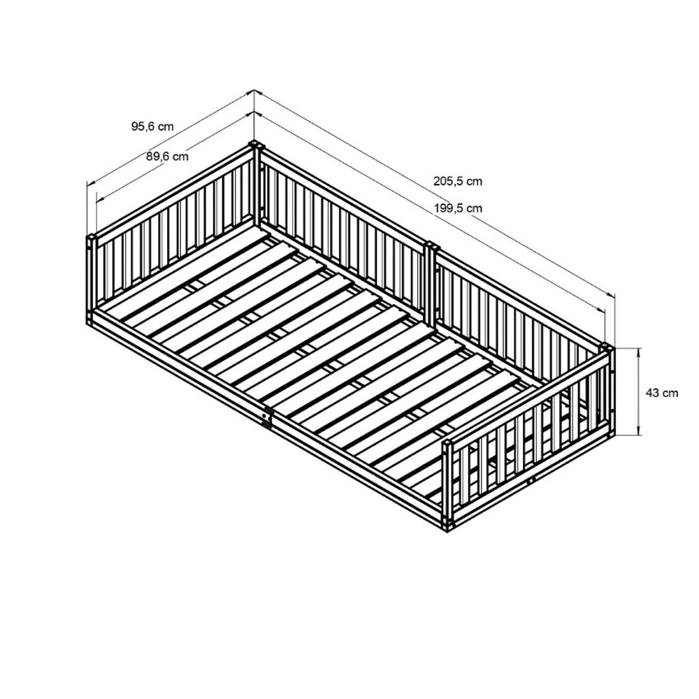 Кровать односпальная 90х200 Буфалина с настилом, в лаке