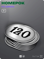 Номерок на дверь квартиры 120, для кабинета, офиса, шильдик 9 х 7 см, серебристый, Айдентика Технолоджи