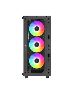 Deepcool CC560 ARGB V2 без БП, боковое окно (закаленное стекло), 3x120мм ARGB LED вентилятор спереди и 1x120мм ARGB LED вентилятор сзади, черный, ATX