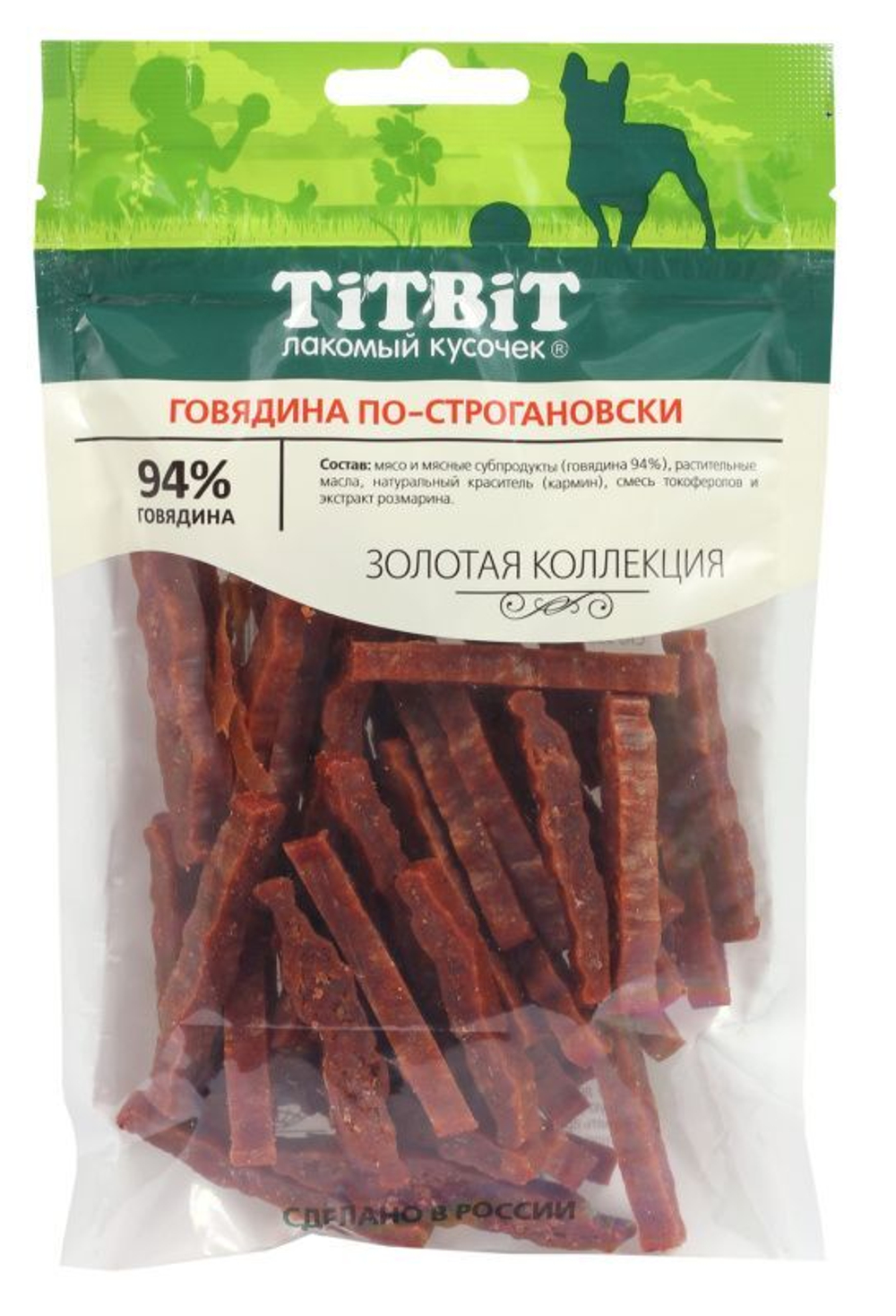 Лакомство TiTBiT Золотая коллекция для собак Гуляш из Говядины, 65 г х 3 шт