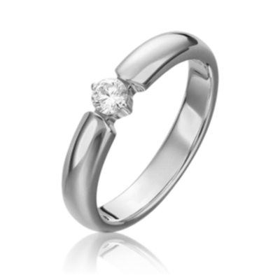 Обручальное кольцо из белого золота c бриллиантом 01-0858-00-101-1120-30