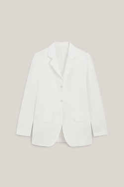 Massimo Dutti Драпированный блейзер из смесовой льняной ткани - Limited Edition, кремовый