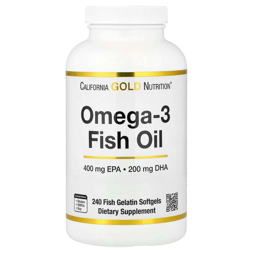 California Gold Nutrition, рыбий жир с омега-3, триглицерид Vivomega, 1000 мг, 240 рыбных капсул