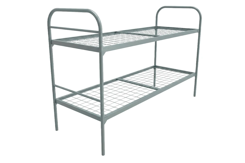 Кровать металлическая двухъярусная "Бюджет +", 80х190 см, сетка 100х50, 1 перемычка