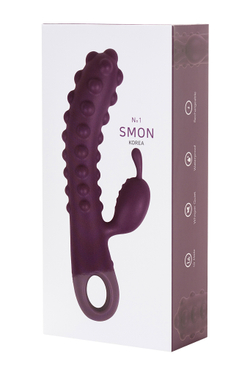 Вибратор с клиторальным стимулятором KOKOS SMON, силикон, фиолетовый, 23 см