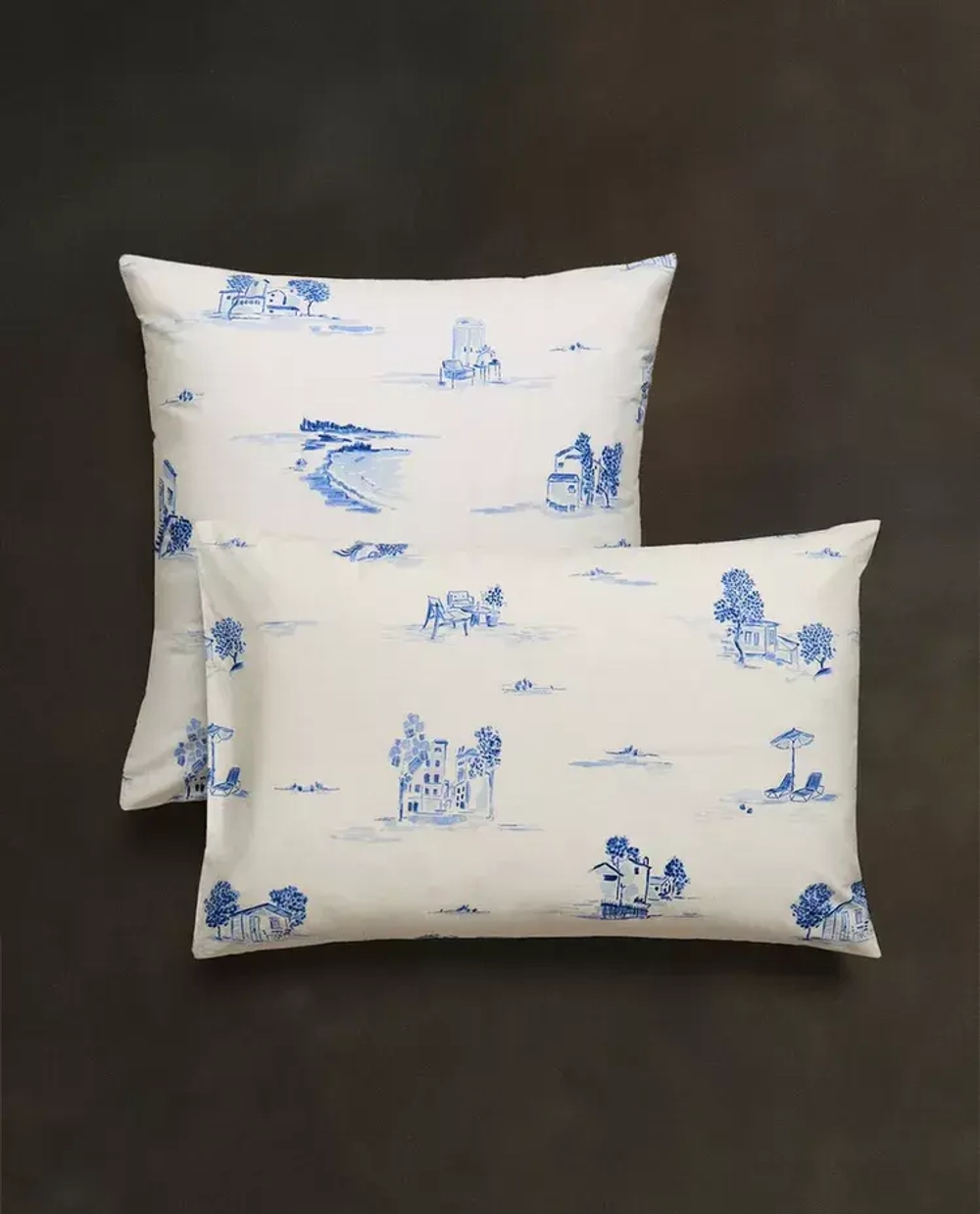 ZARA HOME НАВОЛОЧКА С УЗОРОМ, СИНИЙ