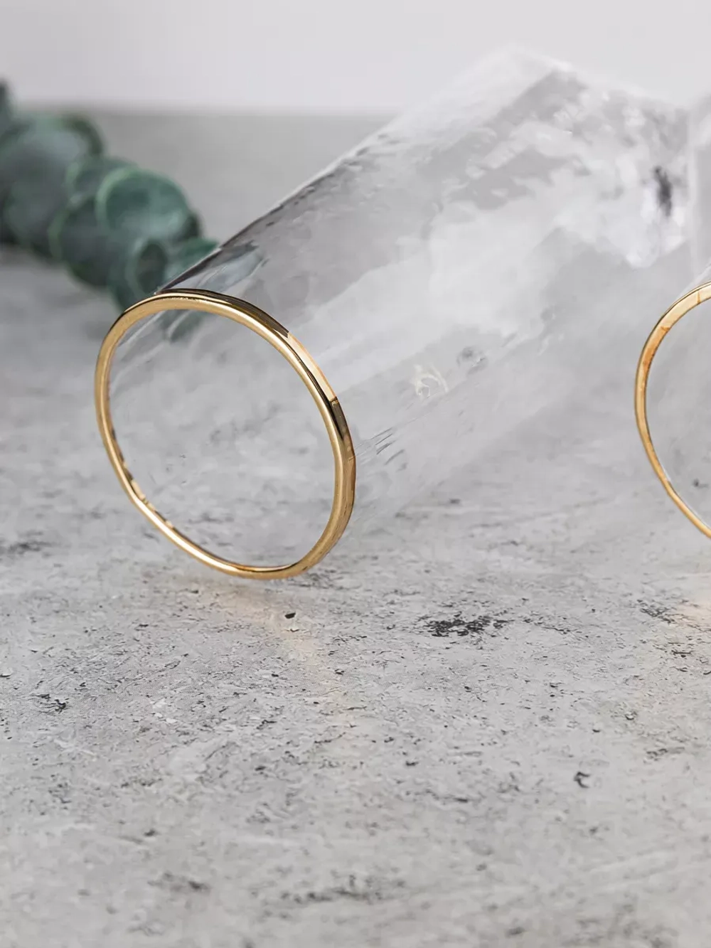 Набор бокалов для шампанского, 2шт 300мл, с золотой каймой