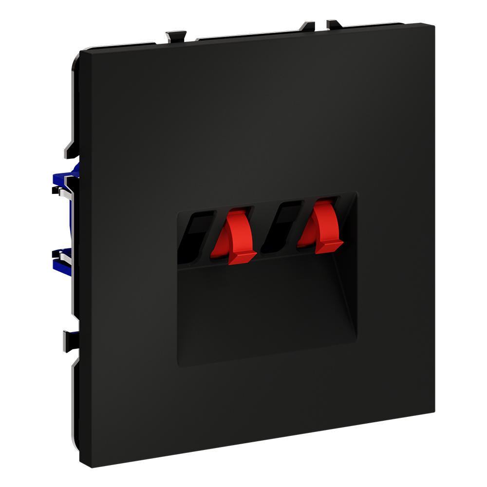 Розетка акустическая встраиваемая VOLTUM S70 4-местная, (черный матовый)