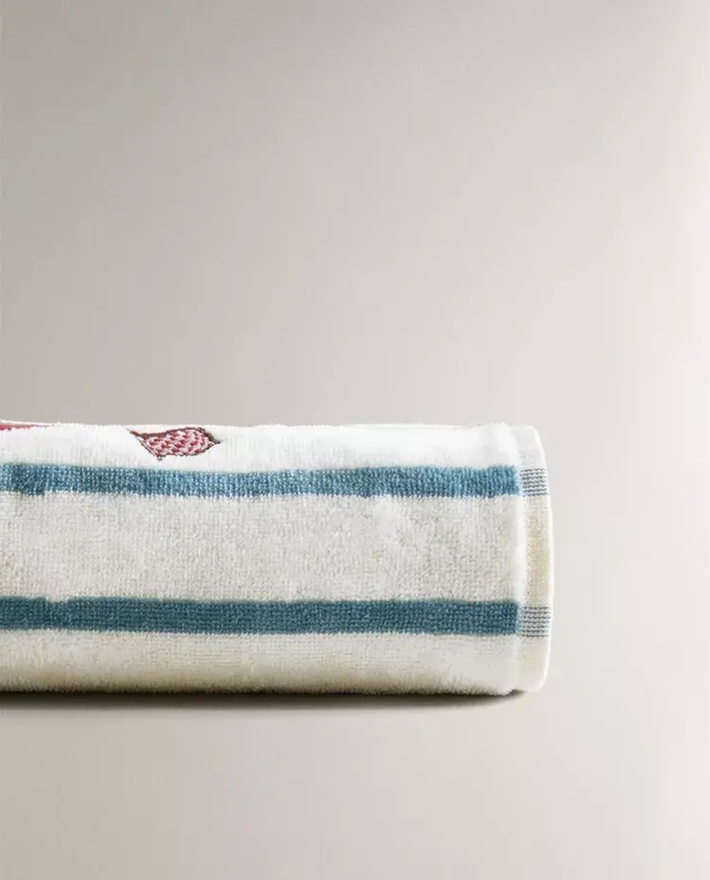 ZARA HOME ДЕТСКОЕ ПОЛОТЕНЦЕ С ВЫШИВКОЙ, СИНИЙ