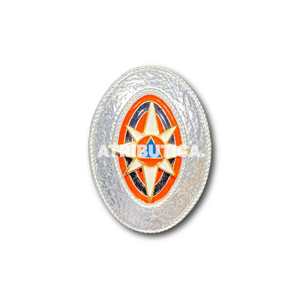 Кокарда МЧС Контрактная Серебристая | ATRIBUTICASTORE.RU