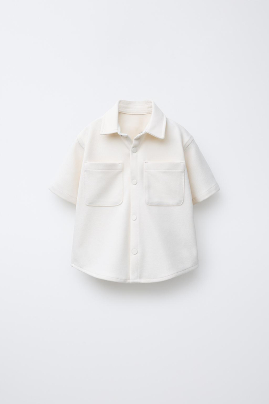 ZARA РУБАШКА COMFORT, ЭКРЮ