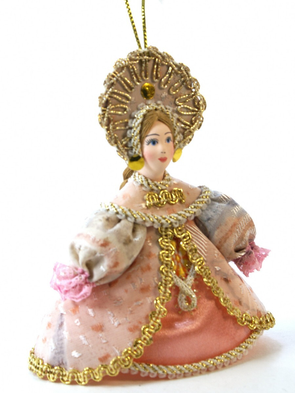 Кукла-подвеска Русская красавица в фигурном кокошнике