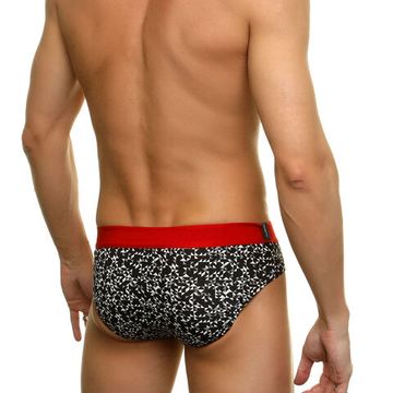 Трусы мужские слипы черные с узором DARKZONE DZN6349