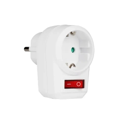 Переходник электрический JAZZway с выключателем AD-1GS