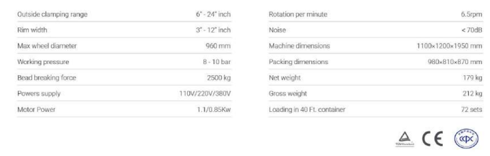 Tyre changer BPM806B