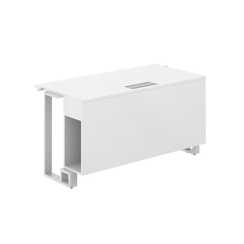 SP.0106.WH.WH.WH / Модуль прямой 1400х700х750 / столешница:белый, подстолье:белый, металлокаркас:белый, лючок:серый