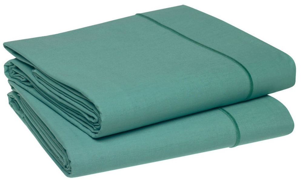 Простыня прямая 280x320 Blanc des Vosges celadon сатин бирюзовая