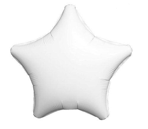 Шар звезда фольга 46 см Белый