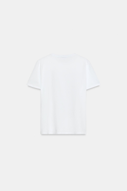 ZARA ФУТБОЛКА С МЕТАЛЛИЗИРОВАННЫМ ЭФФЕКТОМ И КОРОТКИМИ РУКАВАМИ, ЗОЛОТИСТЫЙ