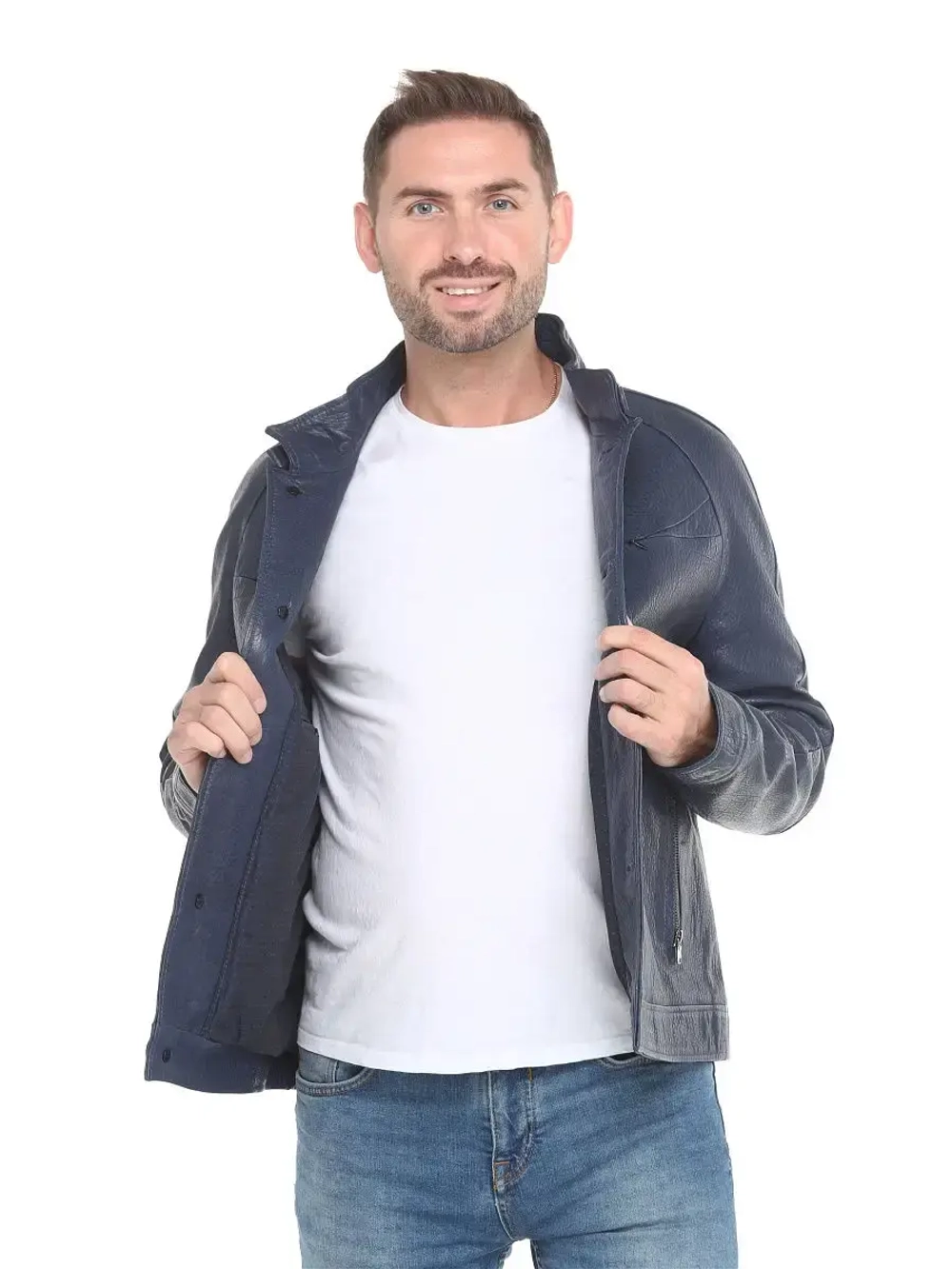 Мужская кожаная куртка / натуральная кожа ягненка / Турция