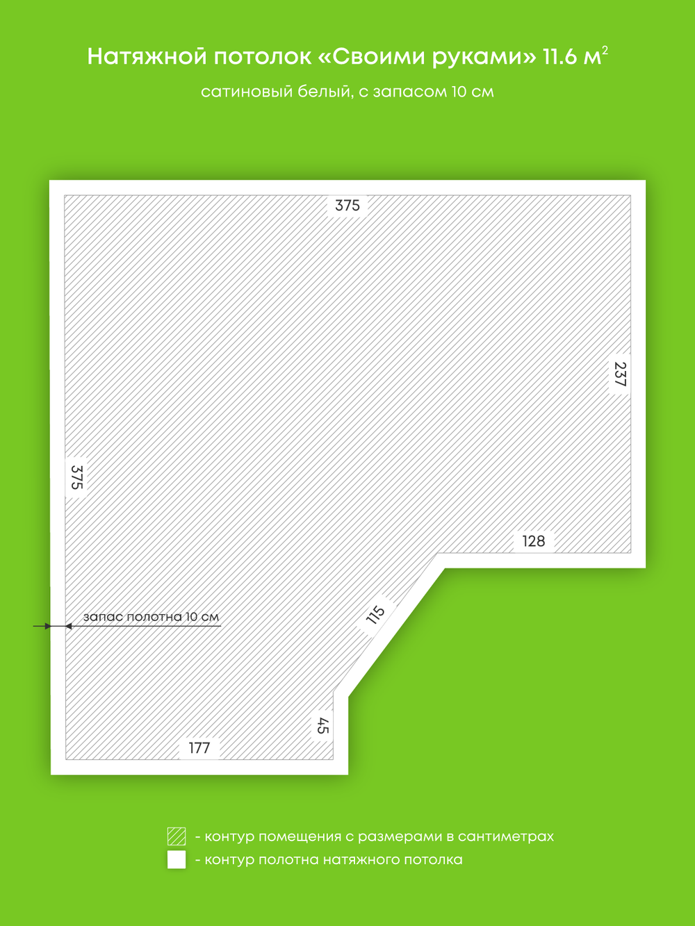 Натяжные потолки 14.4 м2, 11.6 м2, 12.1 м2, 17.7 м2