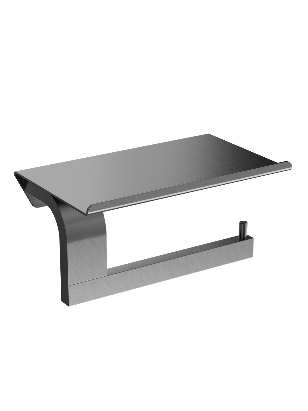 Держатель для туалетной бумаги STWORKI Вестфолл S08345GB настенный, вороненая сталь, с полкой