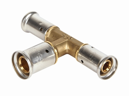 Тройник переходный увеличенный в центре, HENCO(ХЕНКО) латунь пресс, 20x26x20