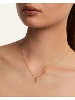 Колье женское PDPaola Мини-Буква R серебро 925 пробы покрытое золотом 750 пробы CO01-529-U