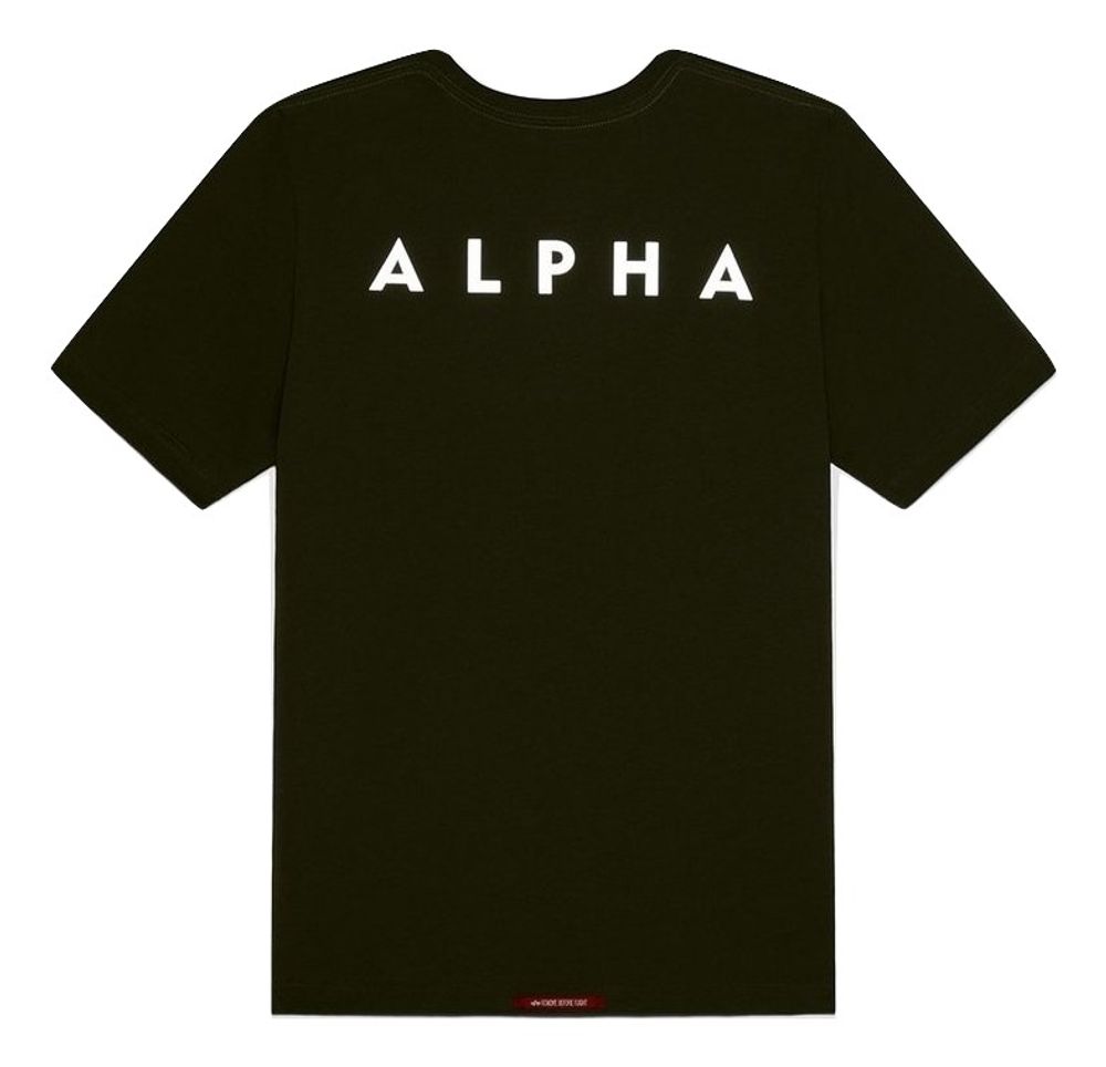 Футболка Alpha Industries Reflective Small Logo Черная