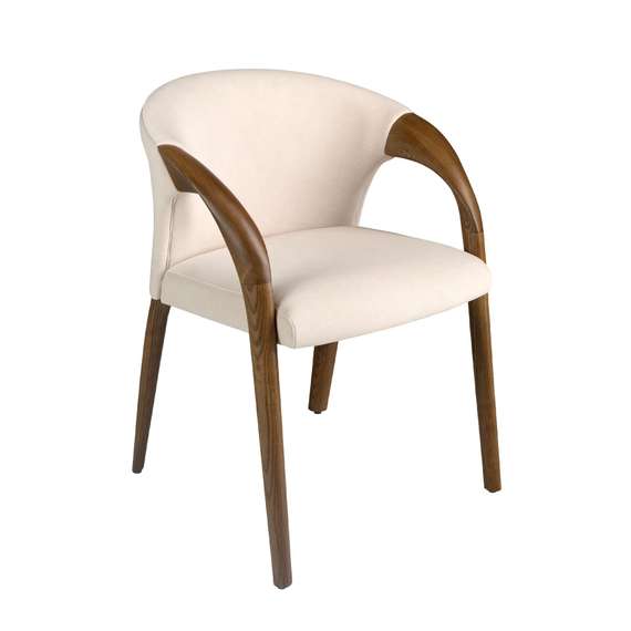 Стул Angel Cerda 5151, кремовый бархат, орех