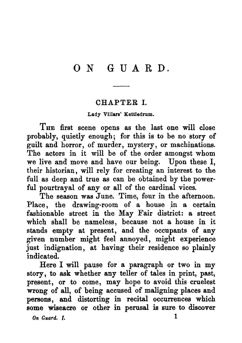 On Guard: A Novel. Volume 1 | Annie Thomas