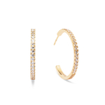 Серьги Coeur de Lion Hoop Crystal-Gold 30мм 0147/23-1816
