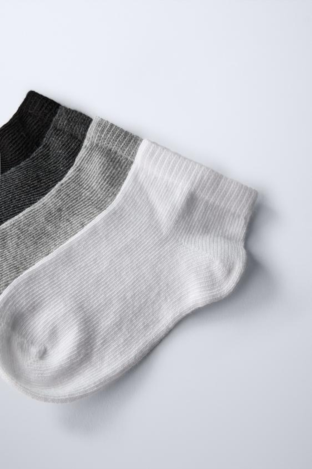 ZARA НАБОР ИЗ 4 ПАР ОДНОТОННЫХ КОРОТКИХ НОСКОВ, СЕРЫЙ