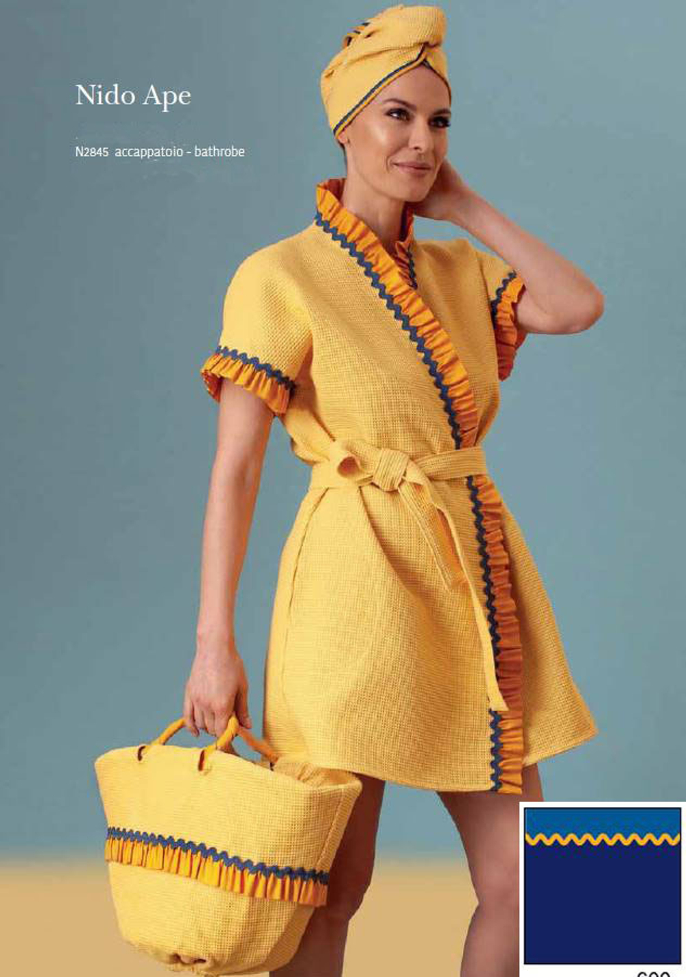 Халат махровый Luna di Giorno Nido Ape 2845 600 bludiesel синий